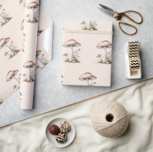 Autumn Woodland  Toadstool  Mushroom  Wrapping Paper