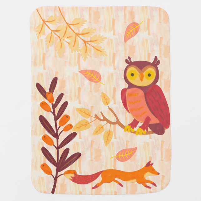 Autumn Woods Baby Blanket (Front)