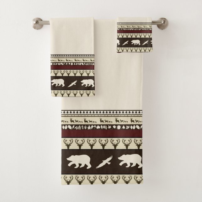 Autumn woods bath towel set (Insitu)