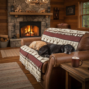 Autumn woods fleece blanket