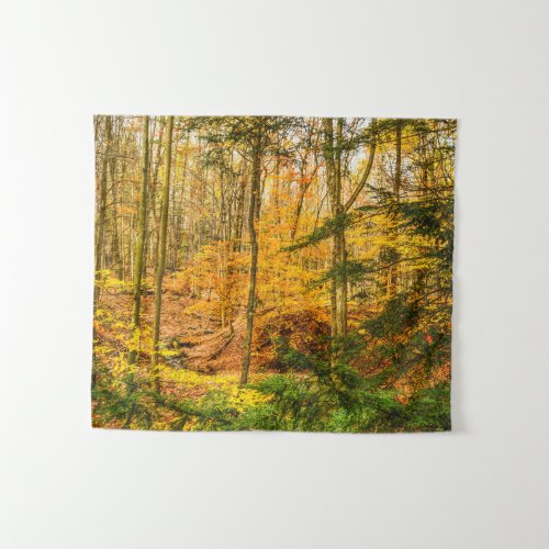 Autumn Woods Forest Trees Nature Small Tapestry