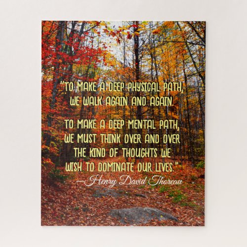 Autumn Woods New Hampshire Motivational Quote Jigsaw Puzzle