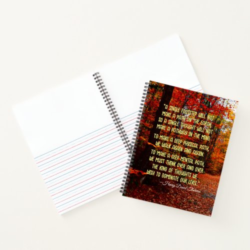 Autumn Woods New Hampshire Motivational Quote Notebook