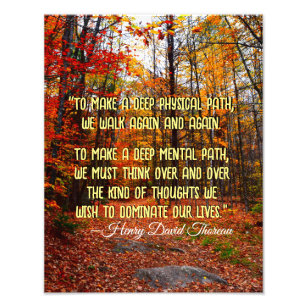 Autumn Woods New Hampshire Motivational Quote Photo Print
