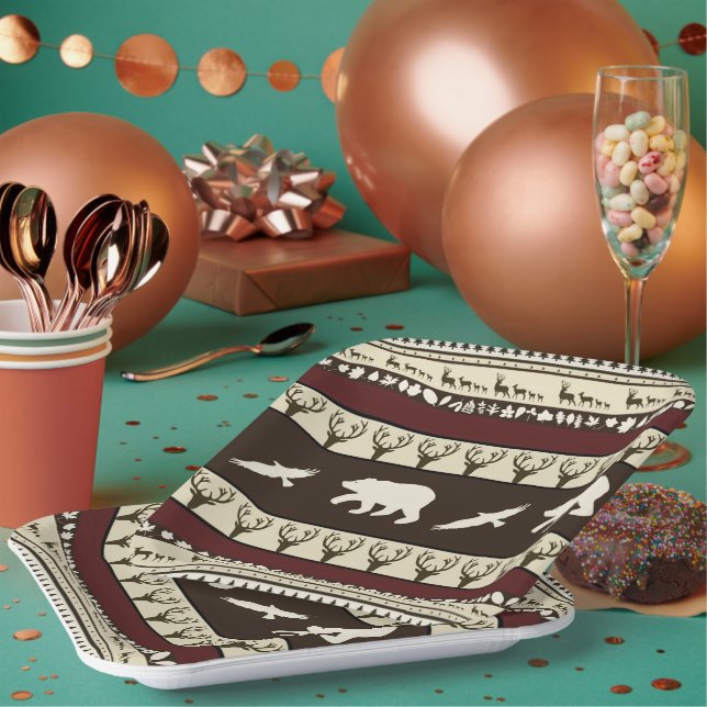 Autumn woods  paper plates (Multi)