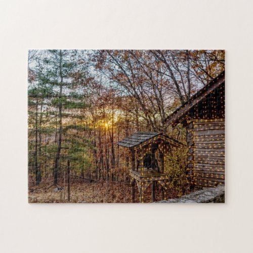 Autumn Woods Sunset Jigsaw Puzzle