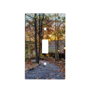 Autumn Woods Sunset Walkway Light Switch Cover