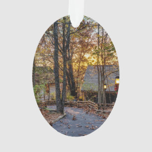 Autumn Woods Sunset Walkway Ornament