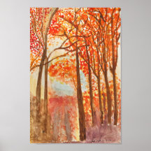 Autumn Woods watercolor