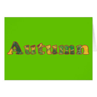 Autumn word in birch leaves Cards by CherylsArt