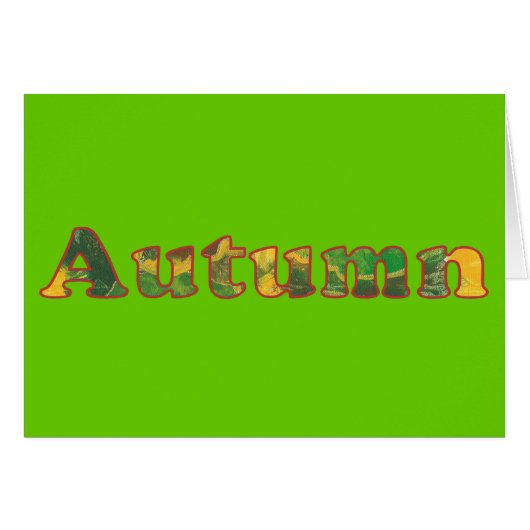 Autumn word in birch leaves Cards by CherylsArt (Front Horizontal)