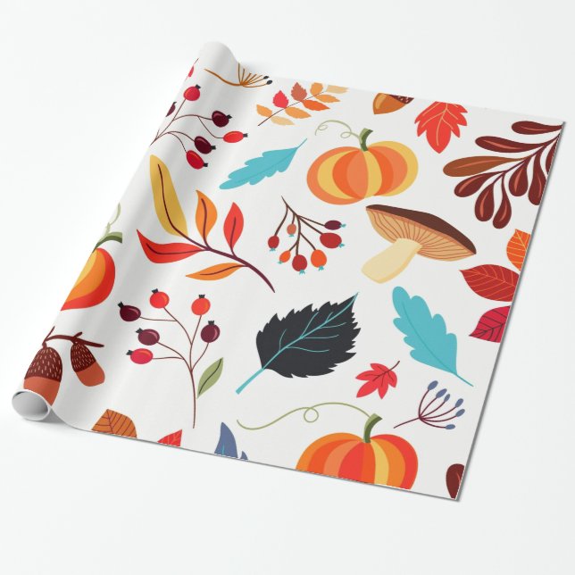 Autumn Wrapping Paper (Unrolled)