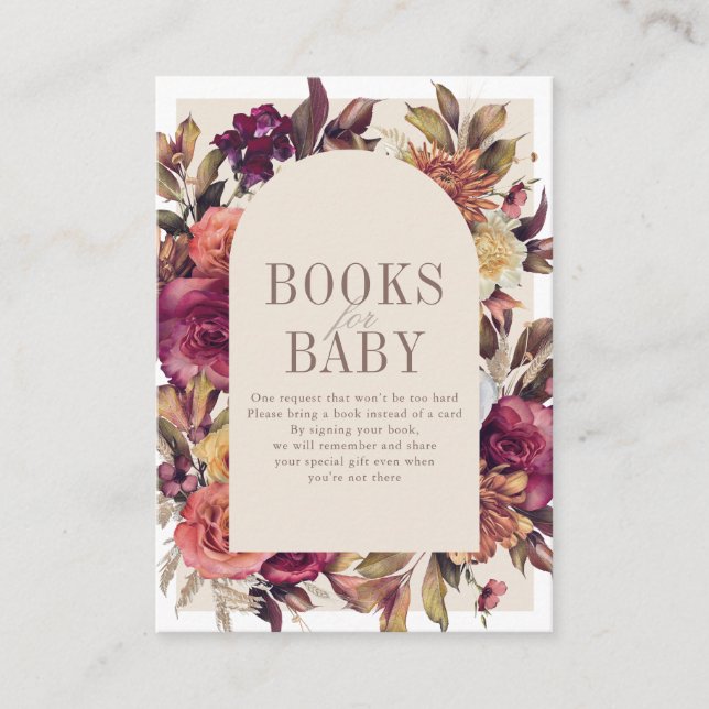 Autumn Wreath Arch Tan Book Request Enclosure Card (Front)