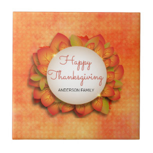 Autumn Wreath Ceramic Tile