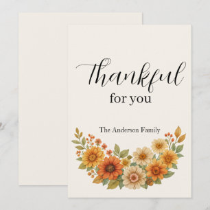 Autumn Wreath – Fall Floral Thanksgiving Holiday Card