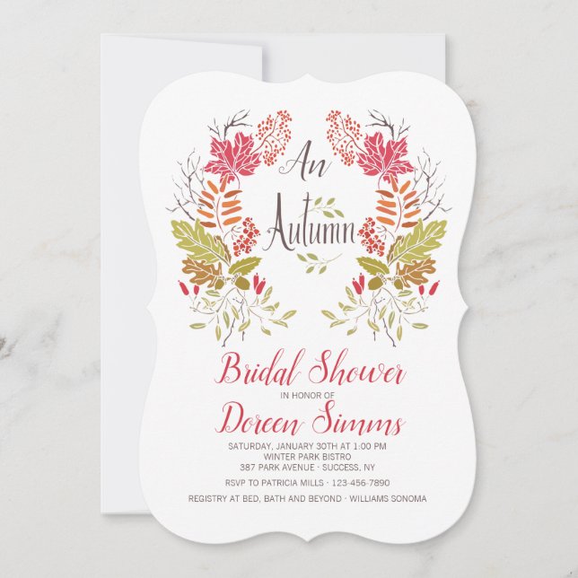 Autumn Wreath Invitation (Front)