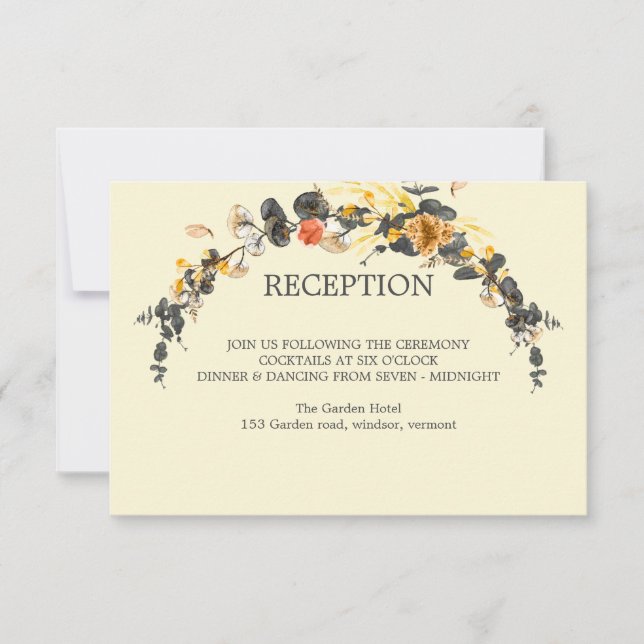 Autumn Wreath | Modern Wedding RECEPTION Invitation (Front)