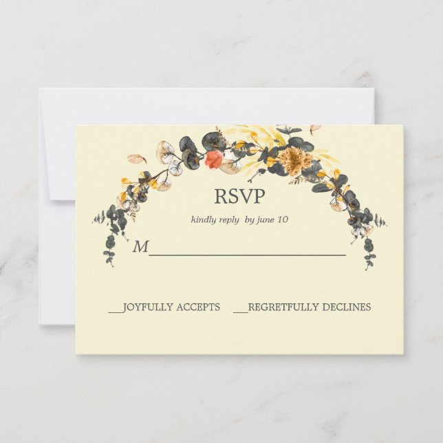 Autumn Wreath | Modern Wedding RSVP (Front)