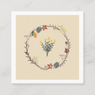 Autumn wreath of branches and leaves discount card