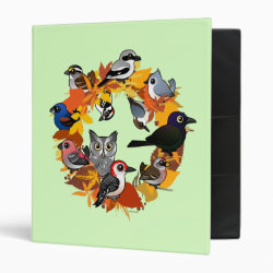 Autumn Wreath of North American Birds Avery Signature Binder 8.5x11