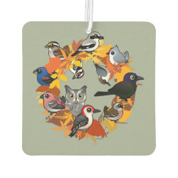 Autumn Wreath of North American Birds Square Air Freshener