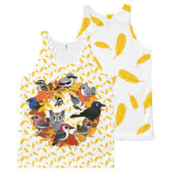 Autumn Wreath of North American Birds All-Over Printed Unisex Tank