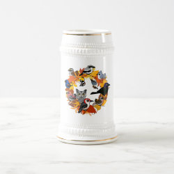 Autumn Wreath of North American Birds Stein