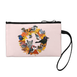 Autumn Wreath of North American Birds Key Coin Clutch