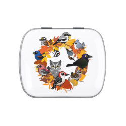 Autumn Wreath of North American Birds Rectangle Jelly Belly™ Candy Tin
