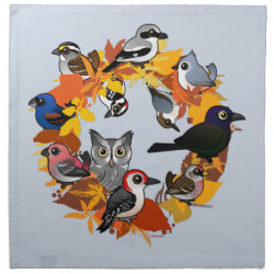 Autumn Wreath of North American Birds Cloth Napkins (set of 4) dinner 20
