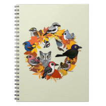 Autumn Wreath of North American Birds Photo Notebook (6.5