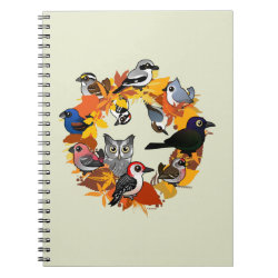Autumn Wreath of North American Birds Photo Notebook (6.5