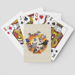 Autumn Wreath of North American Birds Playing Cards (Poker)