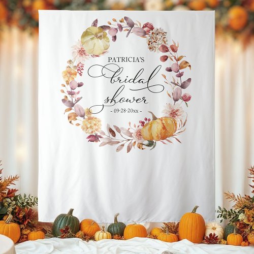 Autumn Wreath Pumpkin Fall Bridal Shower Backdrop