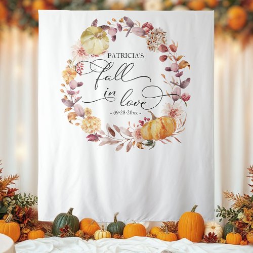 Autumn Wreath Pumpkin Fall Bridal Shower Backdrop