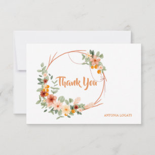 Autumn Wreath Thank You Card