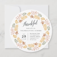 Autumn Wreath | Thanksgiving Dinner Invitation