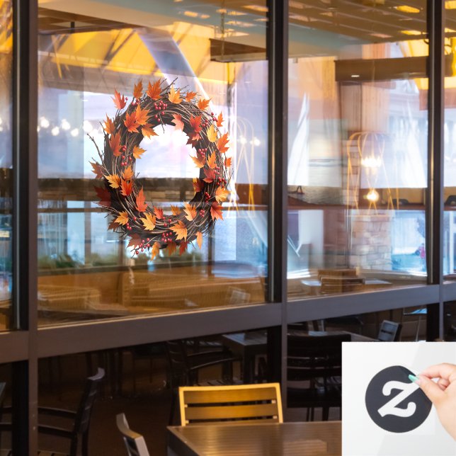 Autumn Wreath Window Cling (Restaurant Window)