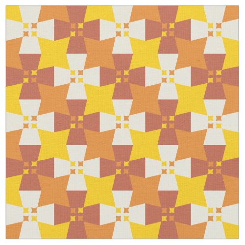 Autumn yellow and orange pattern with stars fabric