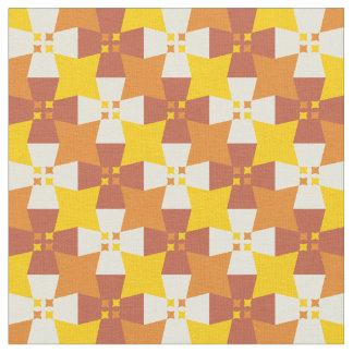 Autumn yellow and orange pattern with stars fabric