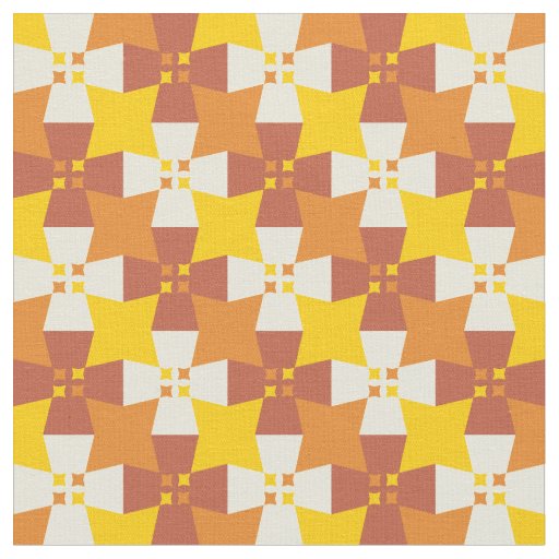 Autumn yellow and orange pattern with stars fabric