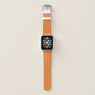 Autumn Yellow and Orange Plaid Check Apple Watch Band
