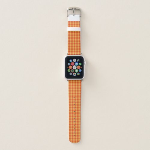 Autumn Yellow and Orange Plaid Check Apple Watch Band