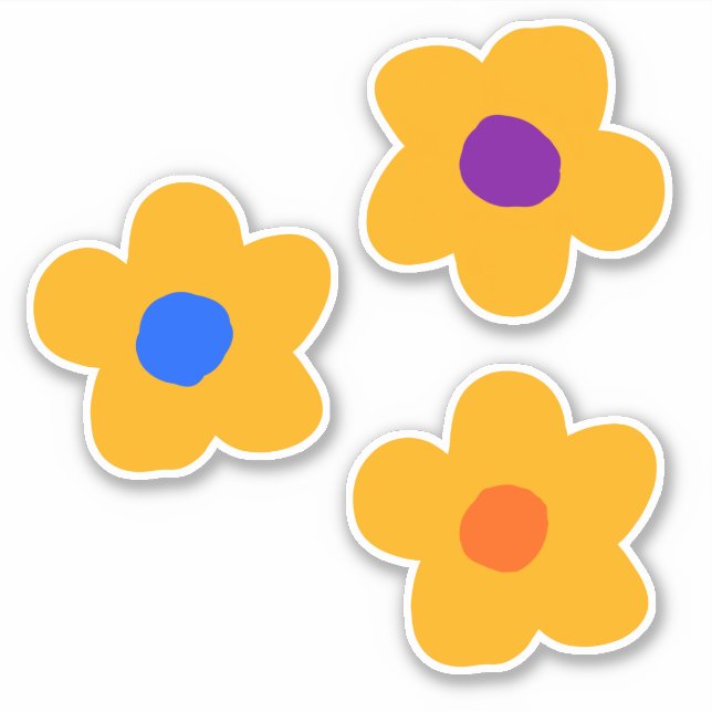 Autumn Yellow Flowers Sticker (Front)