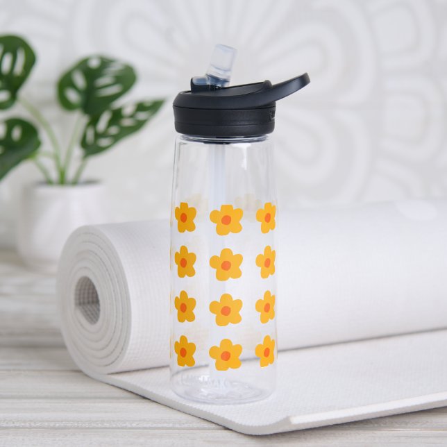 Autumn Yellow Flowers Water Bottle (Yoga)