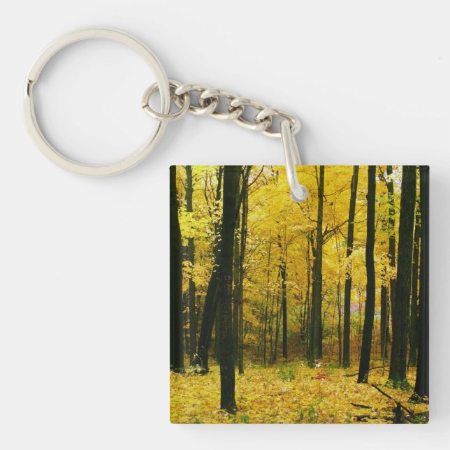 Autumn Yellow Forest Keychain (Front)