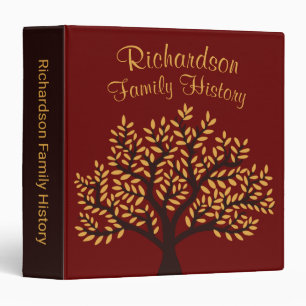 Autumn Yellow Leaf Tree Family History Genealogy 3 Ring Binder