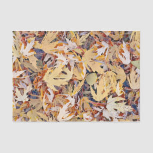 Autumn Yellow Painted Maple Leaves Tissue Paper
