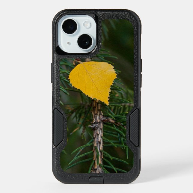 Autumn Yellow Quaking Aspen Leave Photograph iPhone 15 Case (Back)