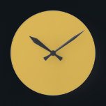 Autumn Yellow Round Clock<br><div class="desc">Autumn Yellow solid color Wall Clock by Gerson Ramos.</div>